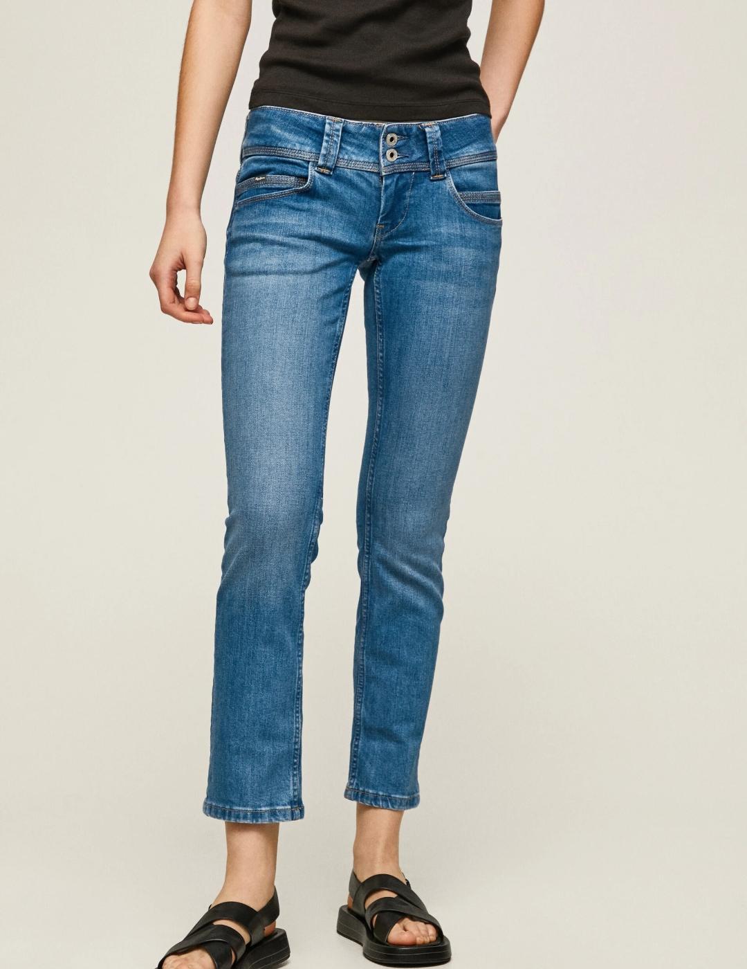 Jeans azul Venus regular tiro bajo mujer pepe jeans