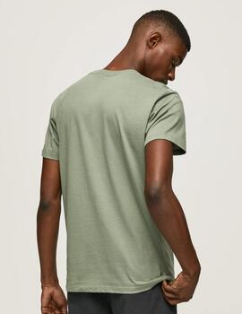 Camiseta algodón logo Eggo N verde hombre pepe jeans