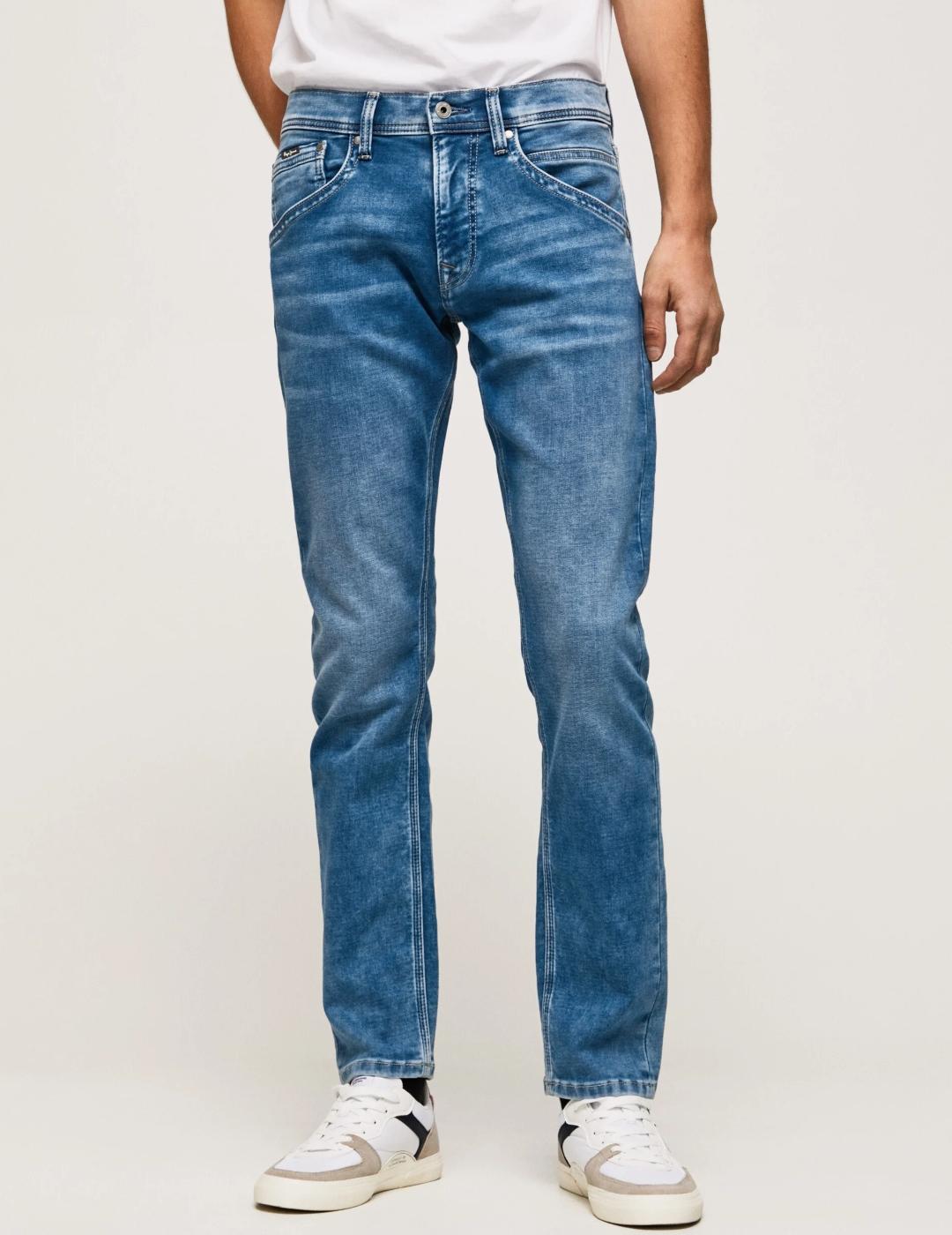Jean azul Track fit y tiro regular hombre pepe jeans