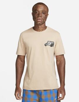  Camiseta Nike Sportswear Marron con dibujo Hombre Beige