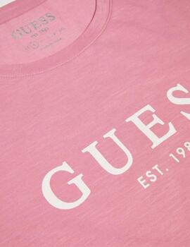 Camiseta Guess 1981 rosa para mujer
