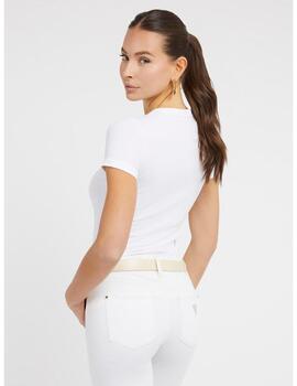 Camiseta Guess mini logo blanca para mujer