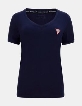 Camiseta Guess mini logo azul para mujer