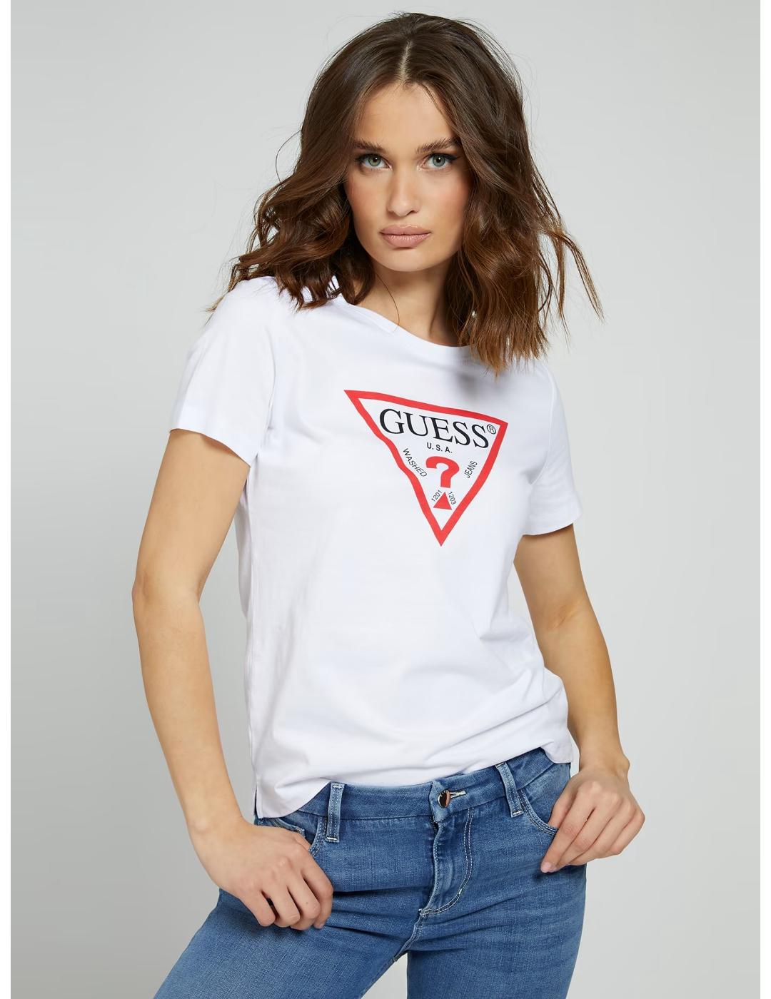 Camiseta Guess Original tee blanca para mujer