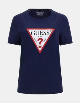 Camiseta Guess Original tee azul para mujer