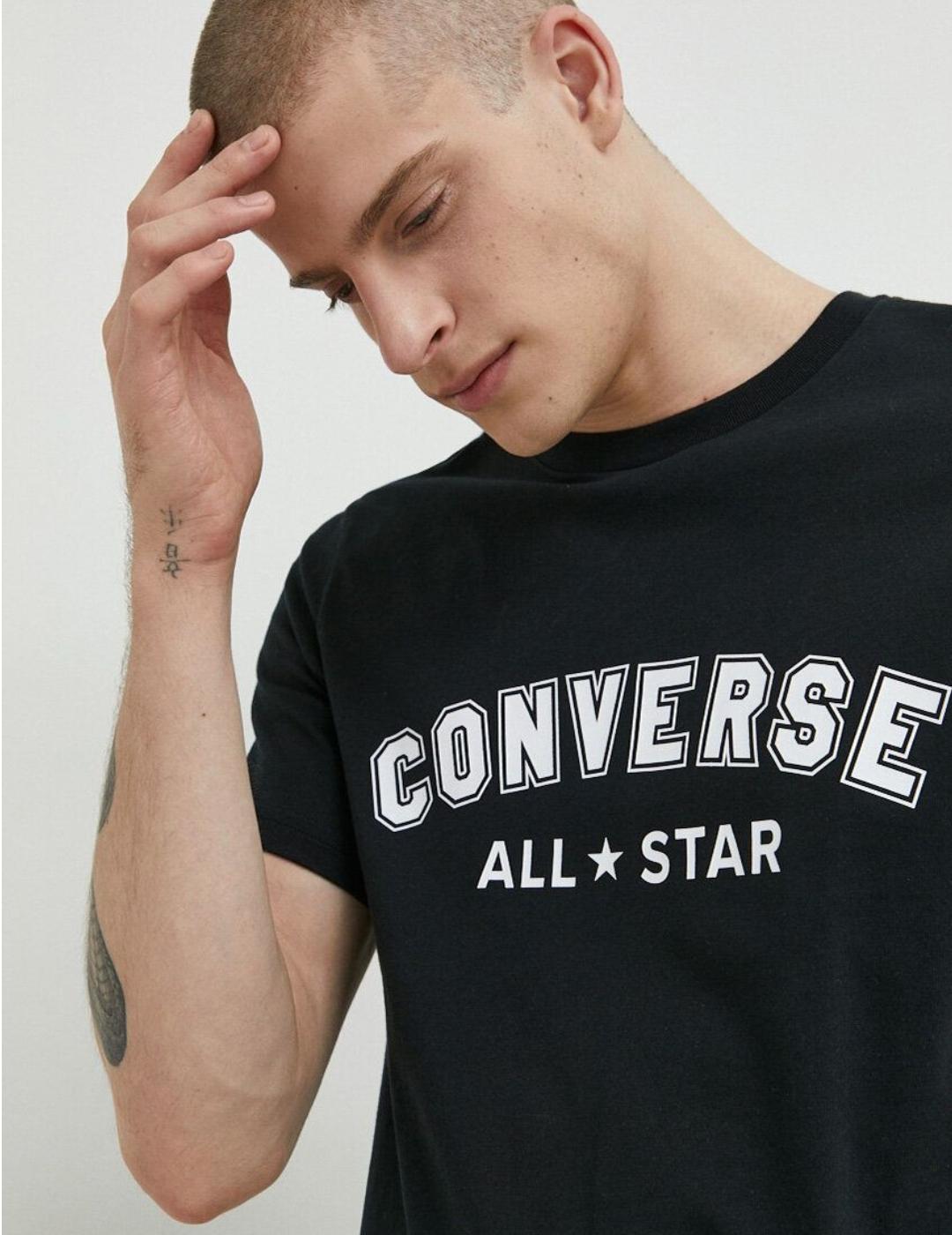 Camiseta Converse Hombre Negra Logo All Star