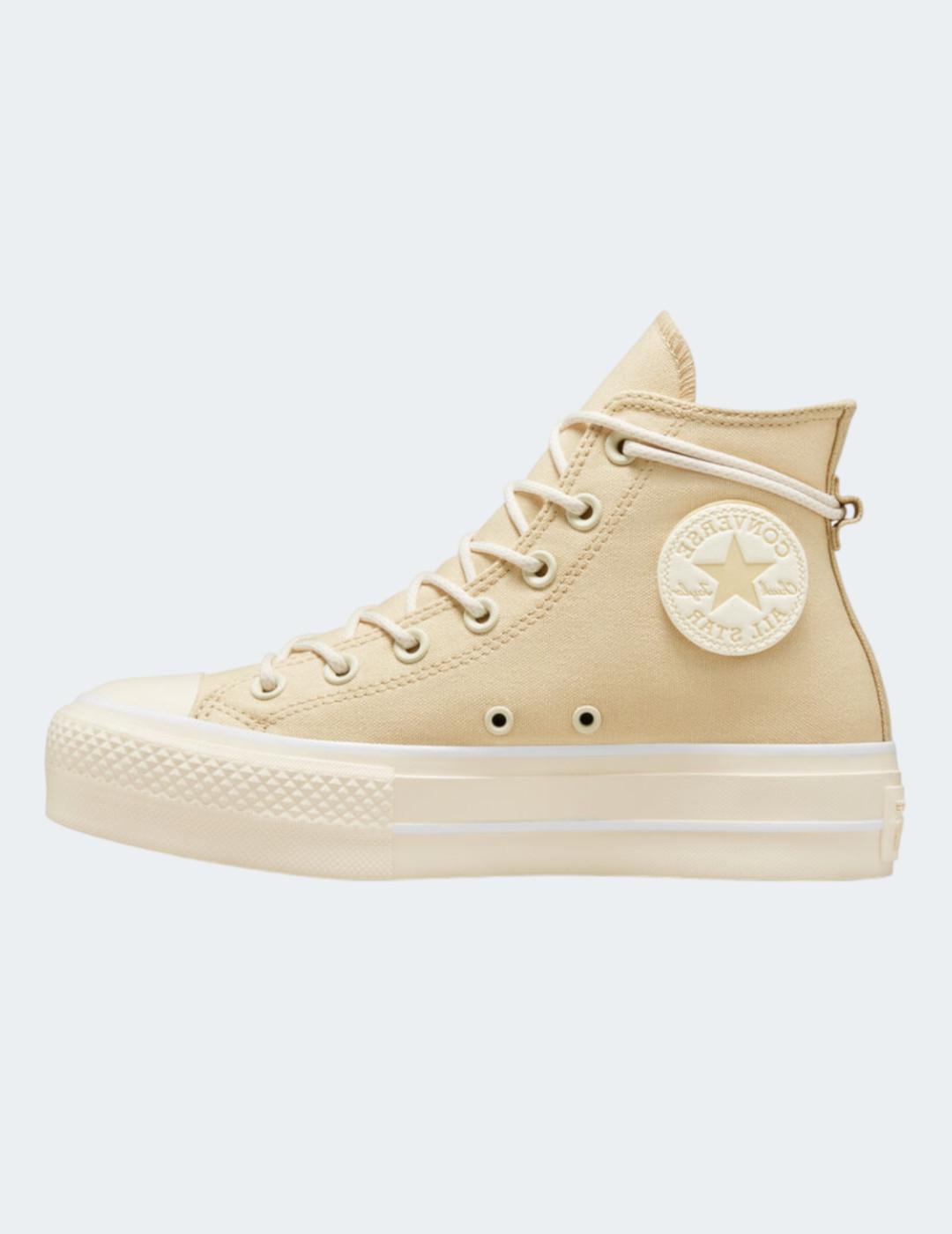 si puedes Almeja Especificado Zapatillas Converse Lift beige lona para mujer