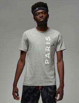 Camiseta Jordan París Saint-Germain Hombre Gris