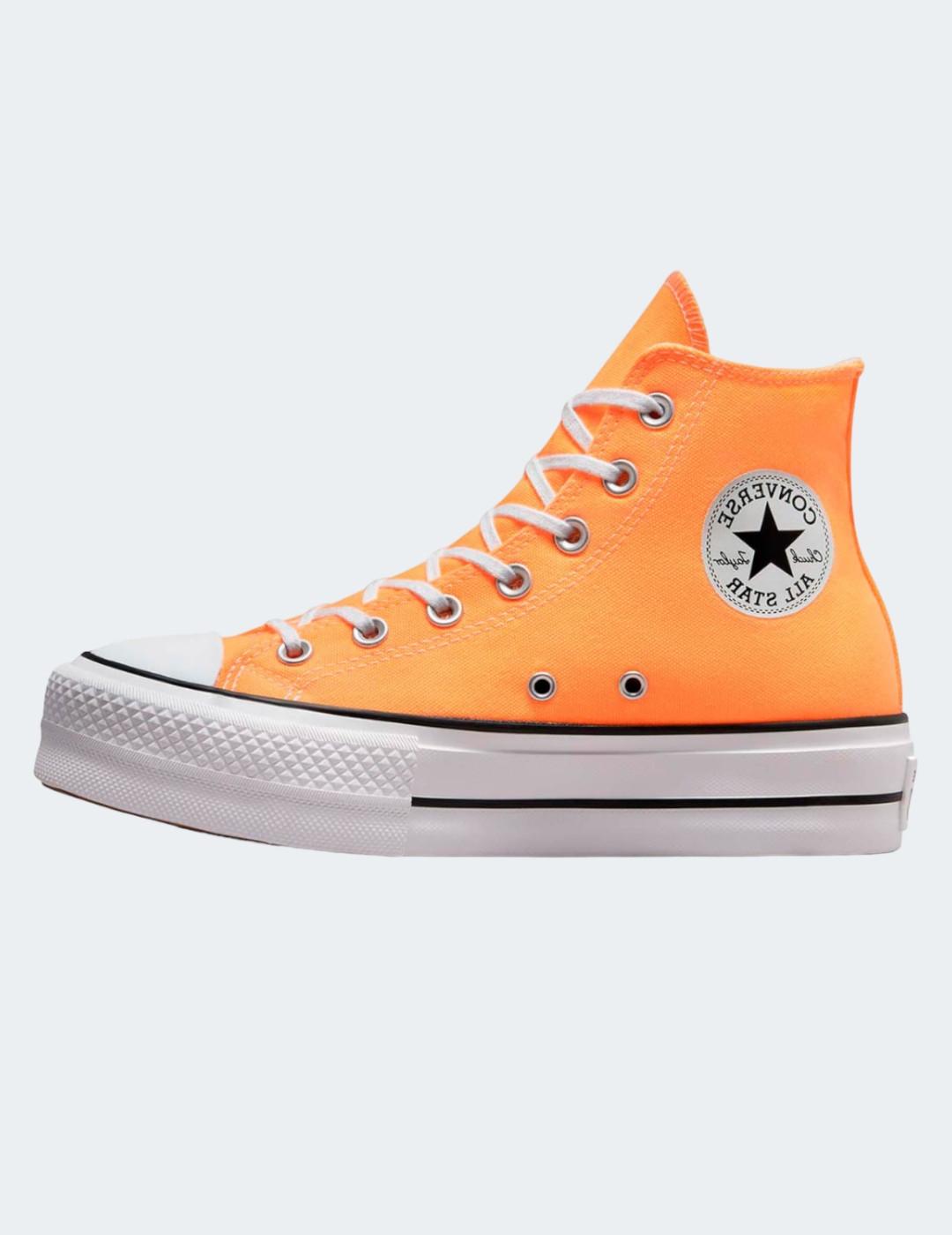 Quizás Excretar núcleo Zapatillas Converse Plataforma lona color naranja para m