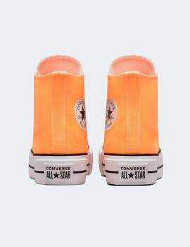 Zapatillas Converse Plataforma lona color naranja para mujer