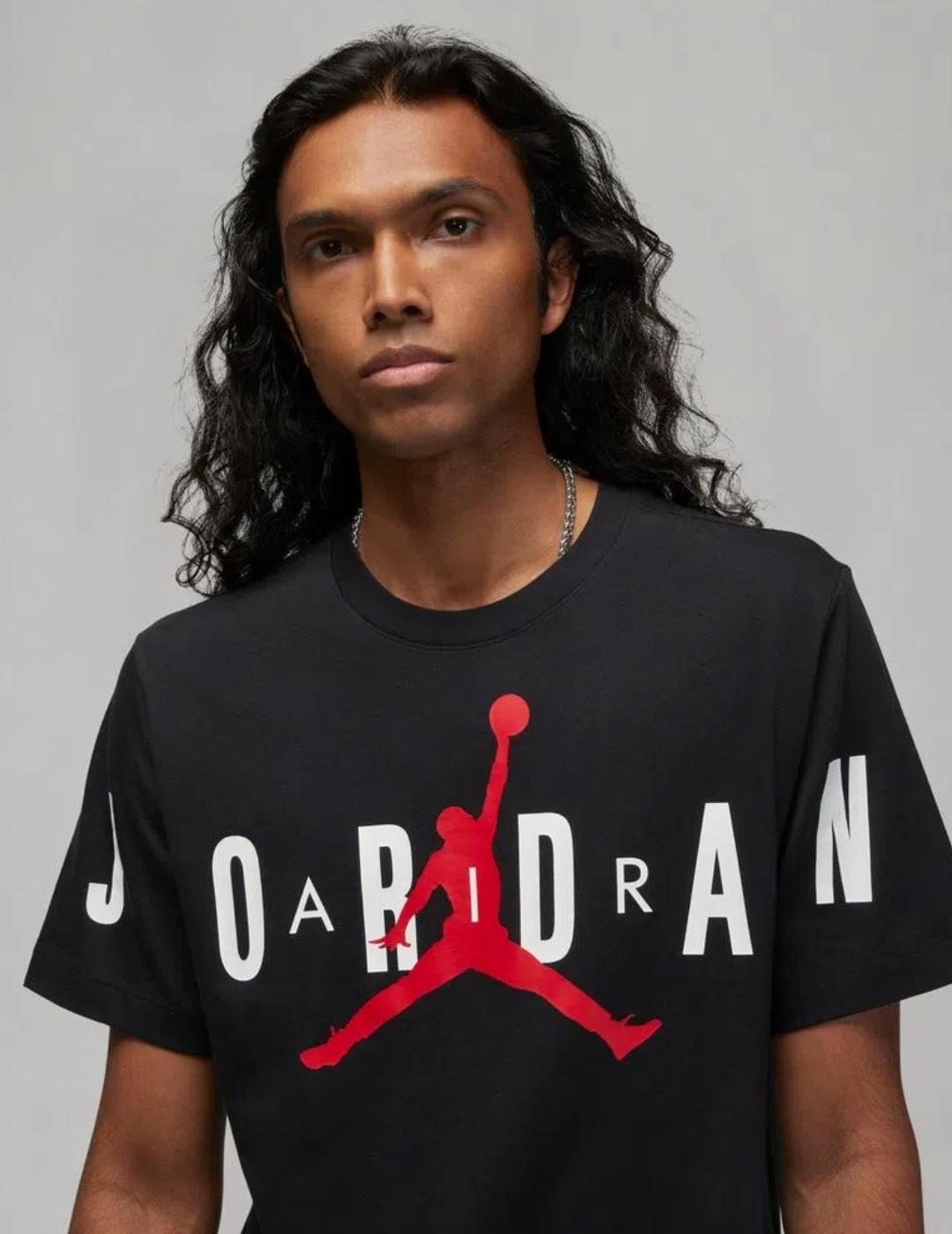 Camiseta Jordan negra logo grande para hombre