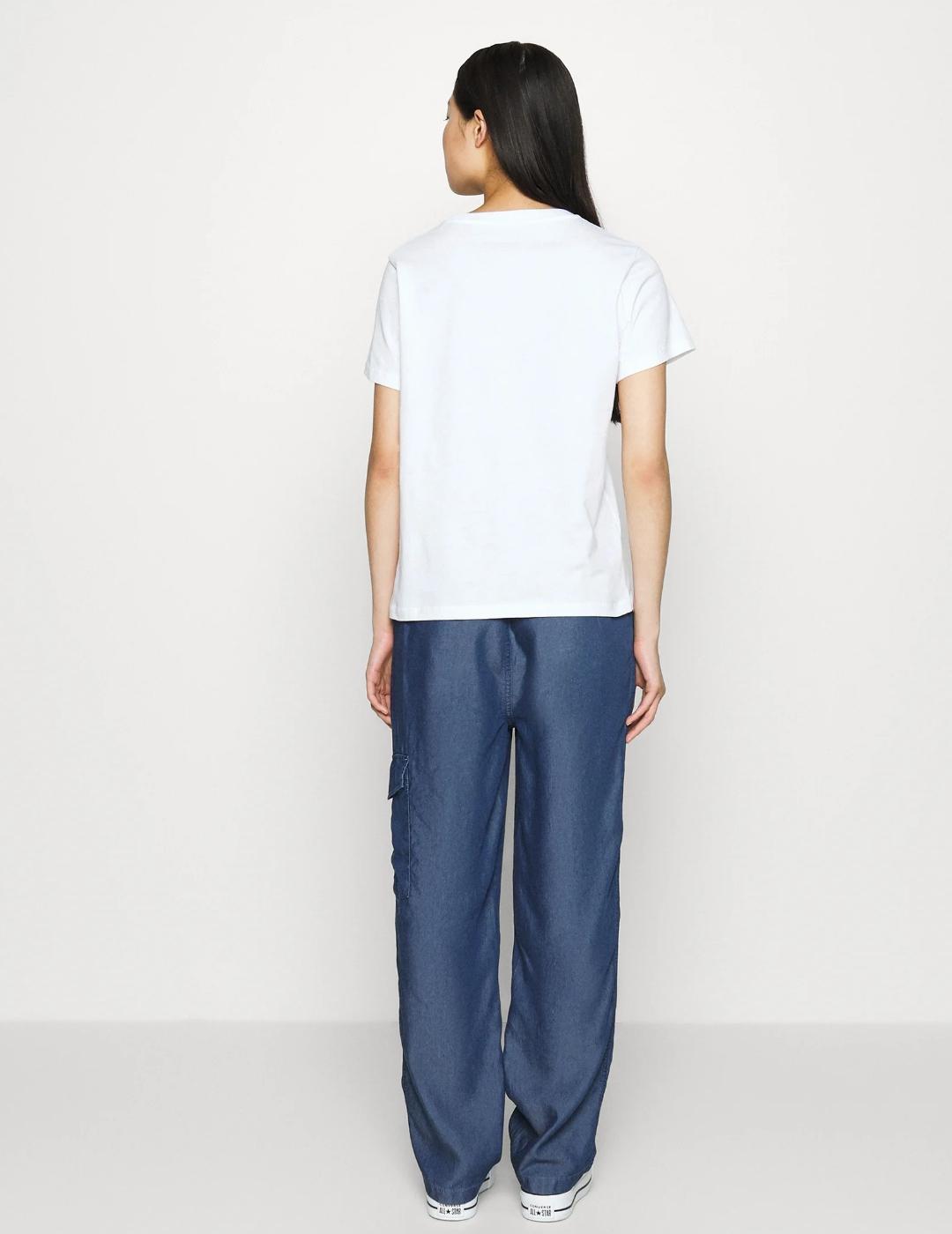 Camiseta blanca logo floral alice mujer pepe jeans