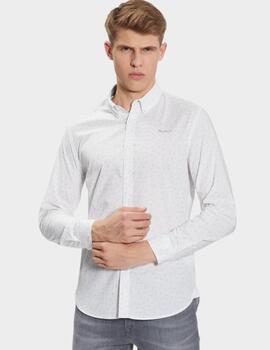 Camisa Pepe Jeans blanca popelín Cuxton fit slim off hombre