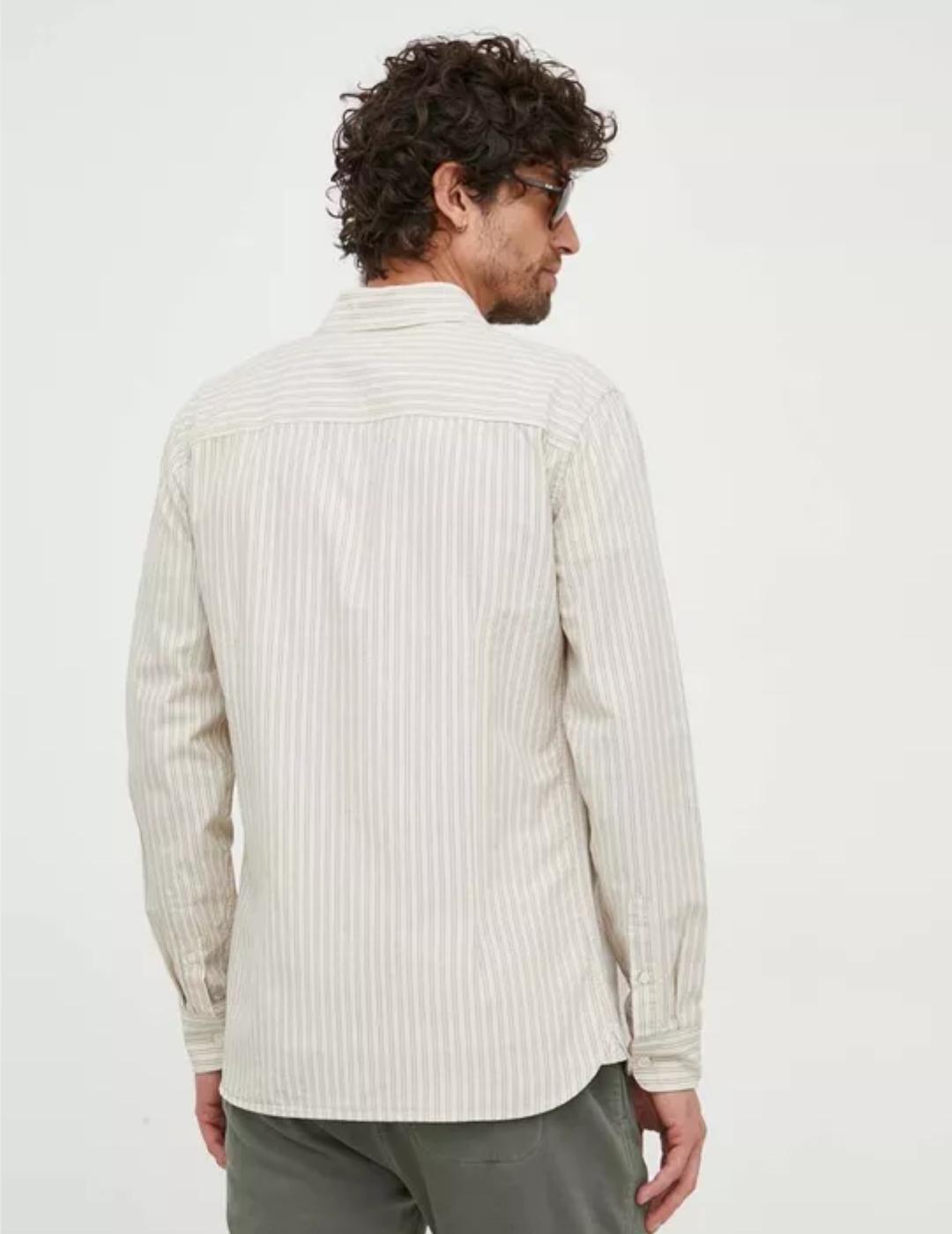 Camisa Chester beige hombre pepe jeans