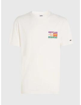 Camiseta Tommy Jeans pop flag blanca para hombre