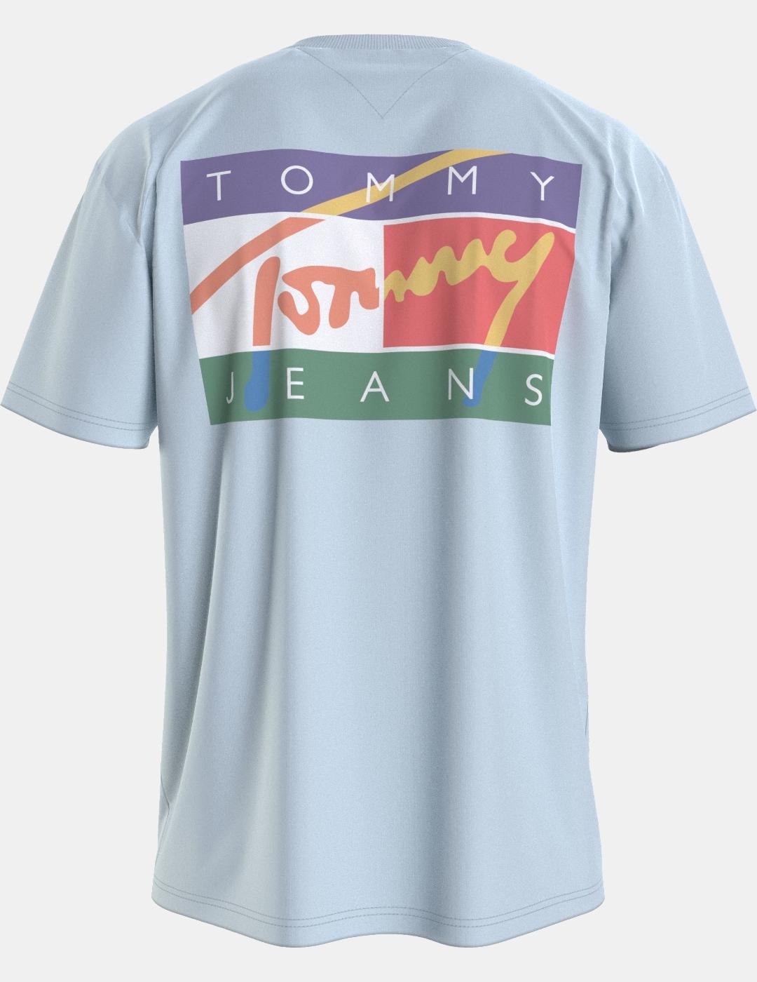 Camiseta Tommy Jeans pop flag azul para hombre