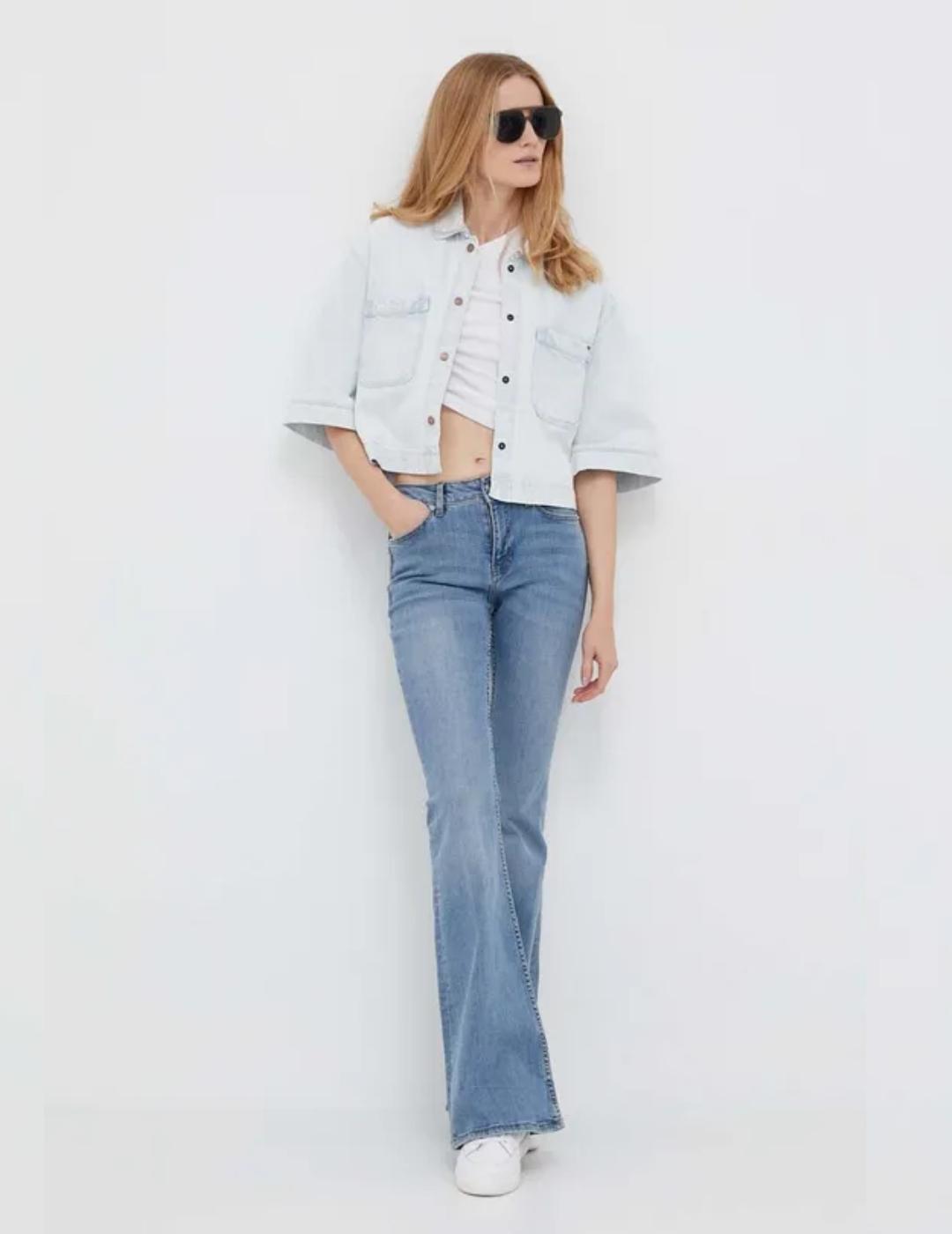 Camiseta blanca canalé Alexa asimétrico mujer pepe jeans