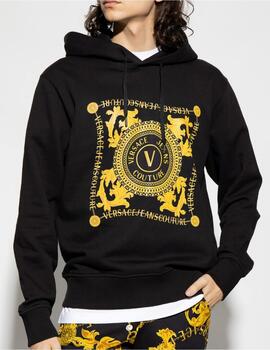 Sudadera Versace Jeans cadenas negra para hombre