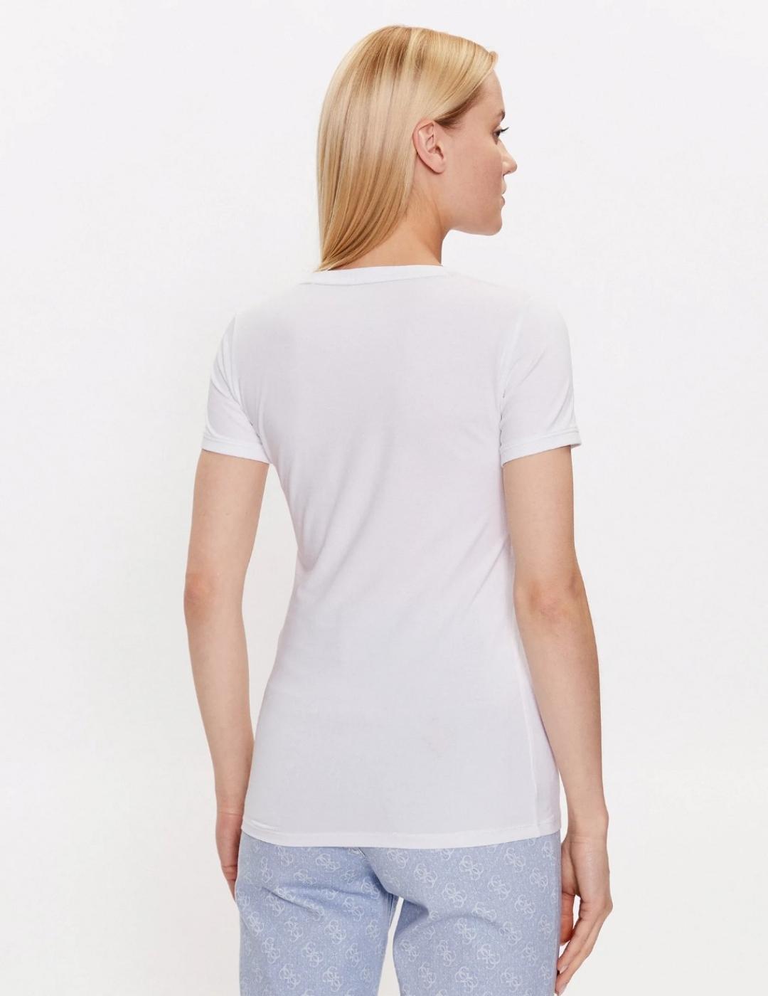Camiseta Guess mini Triangle blanca para mujer