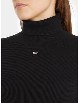 Sueter Tommy Jeans punto negro para mujer