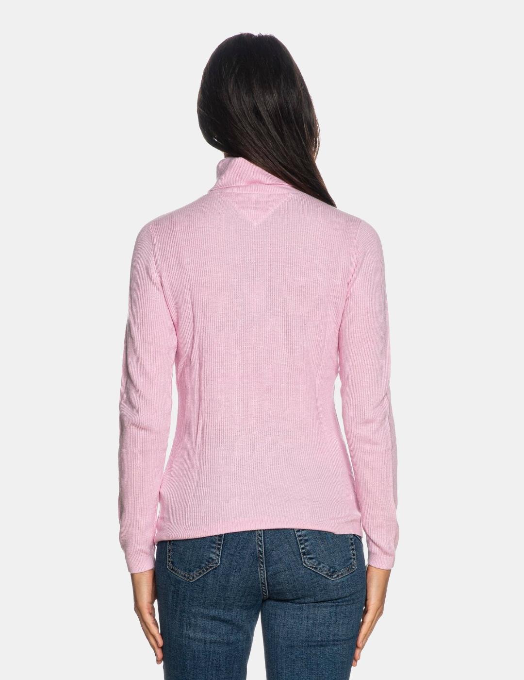 Sueter Tommy Jeand turtle rosa para mujer