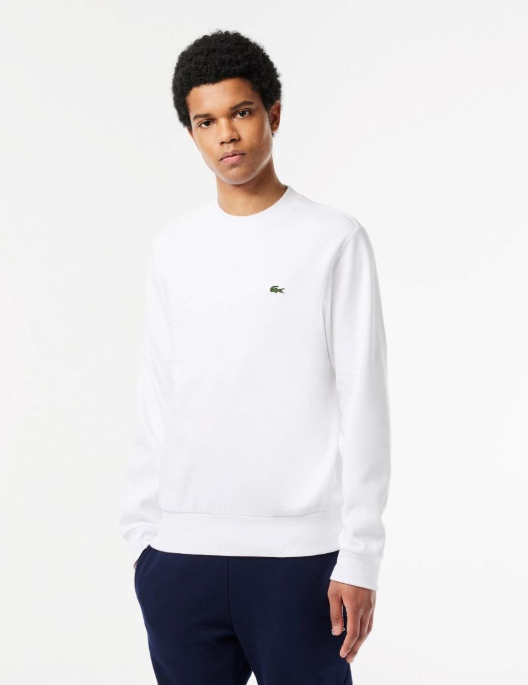 Sudadera Lacoste blanca basica para hombre