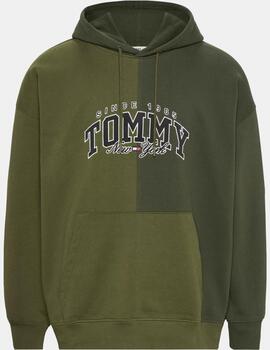 Sudadera Tommy Jeans Varsity verde para hombre