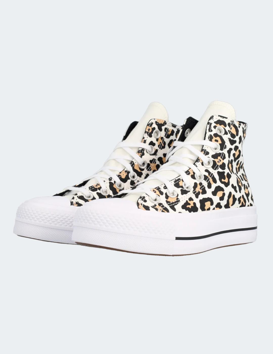 Zapatillas Converse Plataforma Leopardo chica