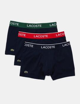 Pack boxers Lacoste tricolor negro para hombre