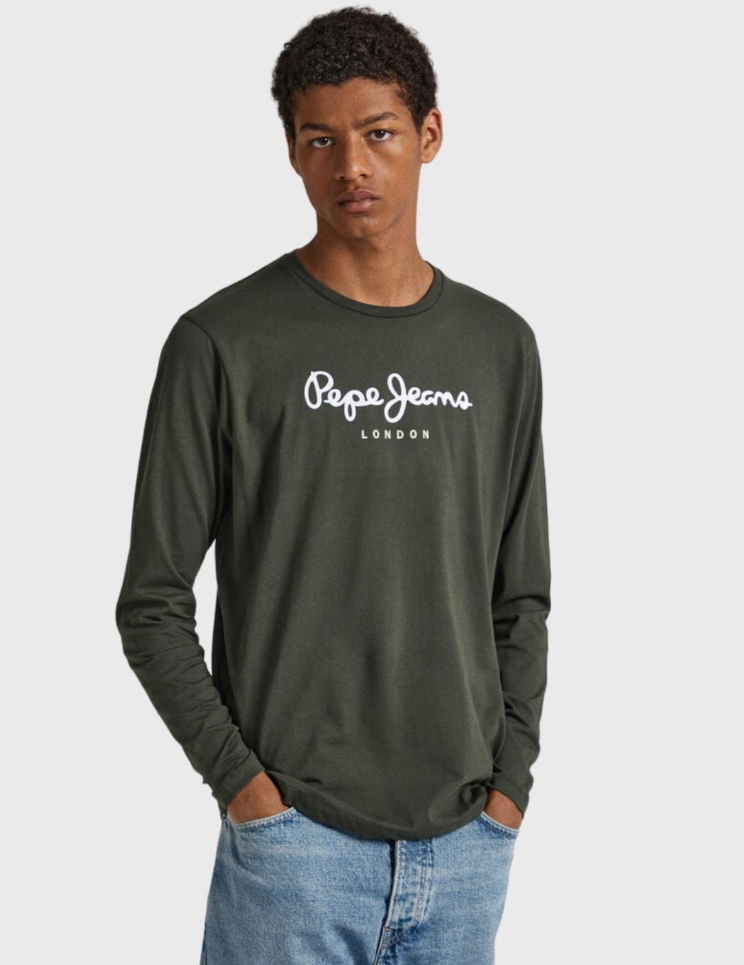 Camiseta verde manga larga Eggo hombre pepe jeans