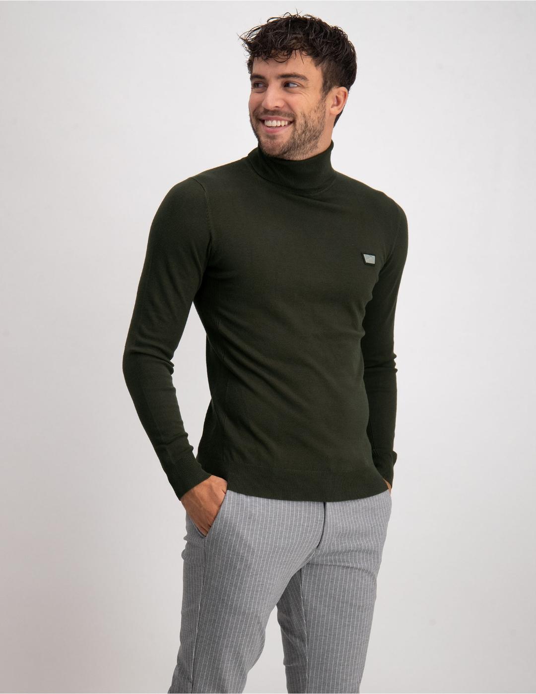 Sueter Antony Morato cuello alto verde para hombre