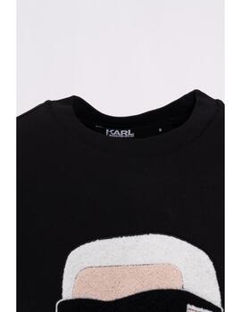 Camiseta Karl Lagerfeld relieve negra para hombre