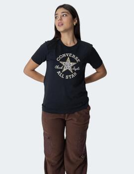 Camiseta Converse Negra estampado Leopardo chica