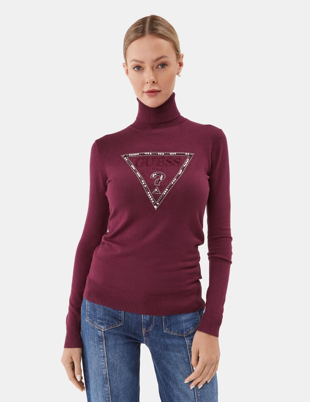 Sudadera Guess Gold Triangle negra para mujer