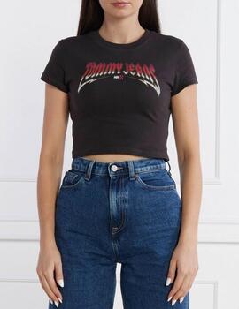 Camiseta Tommy Jeans Rock negra para mujer