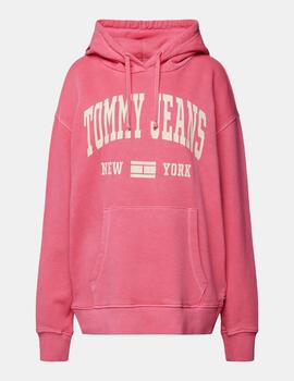 Sudadera Tommy Jeans Washed rosa para mujer