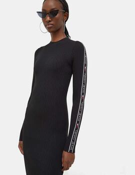 Vestido Tommy Jeans Taping negro para mujer