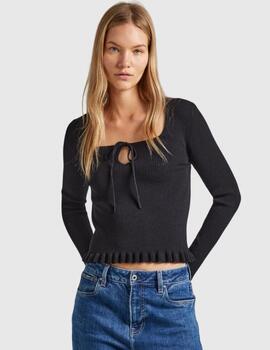 Jersey Pepe Jeans Mujer Faith Top Negro