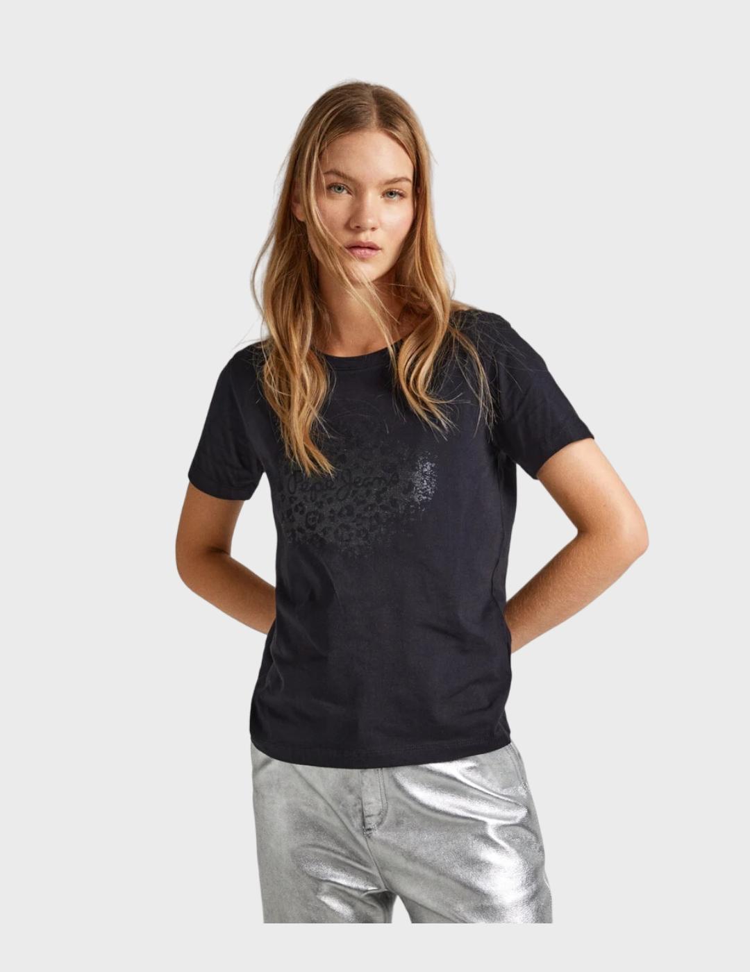 Camiseta Pepe Jeans Mujer Kim Negro Plata