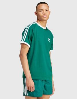 Camiseta Adidas 3 Stripes verde botella unisex