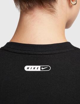 Top Nike negro manga corta logo grande
