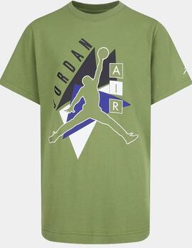 Camiseta Jordan verde gráfico para niño