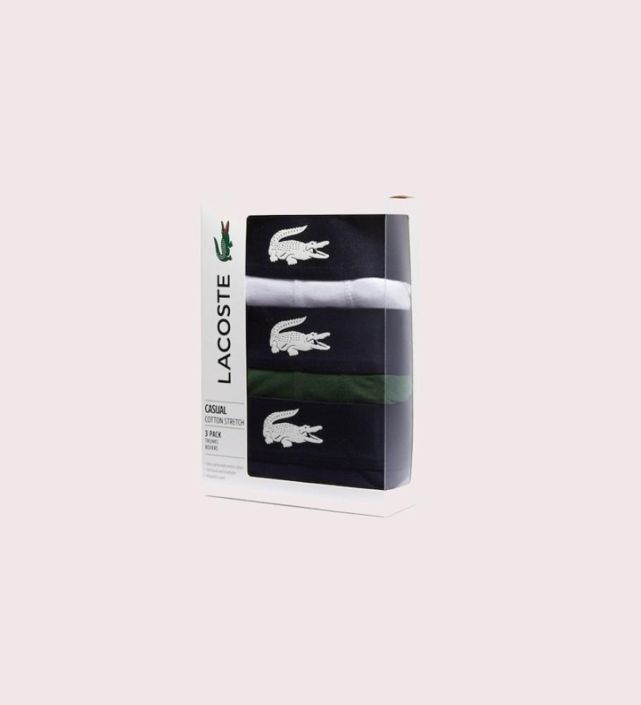 Pack boxers Lacoste maxi logo verdes para hombre