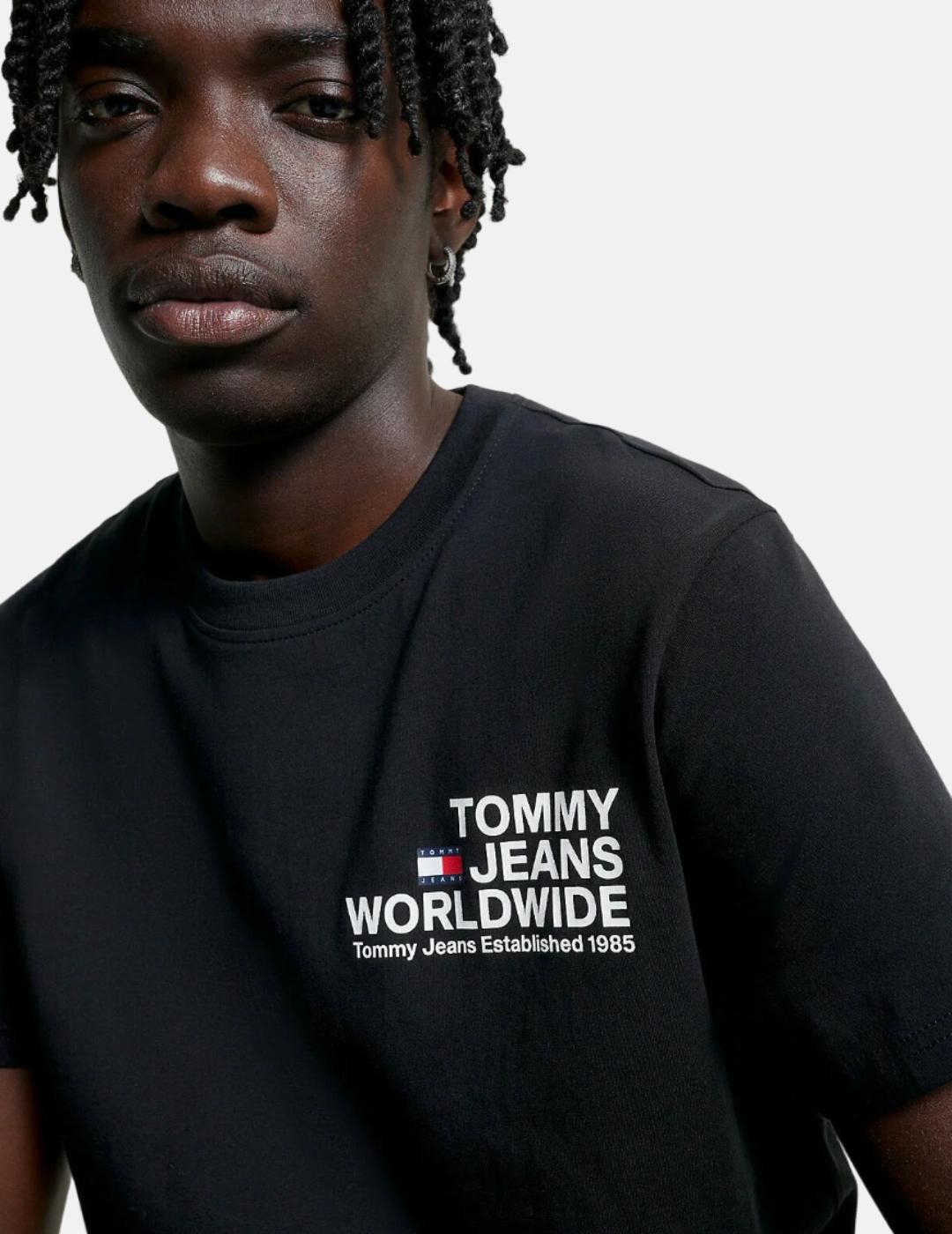 Camiseta Tommy Worldwide negra hombre