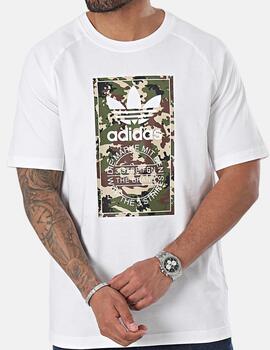 Camiseta Adidas estampado camuflaje blanco hombre