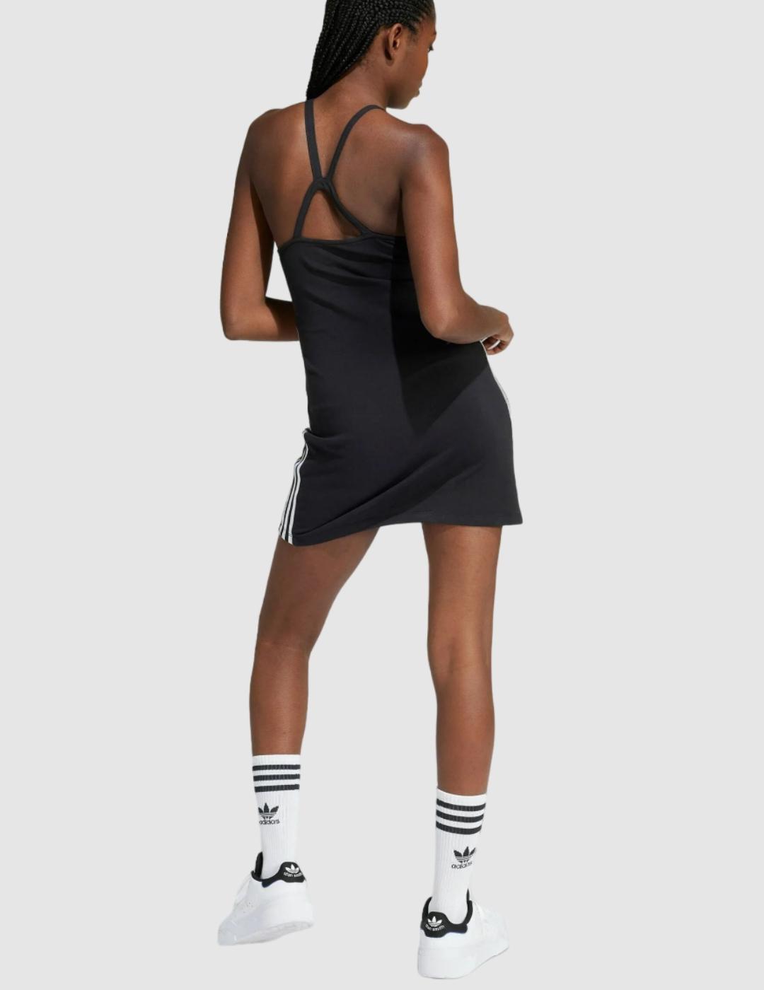 Vestido Adidas Mini 3 Bandas Negro Mujer