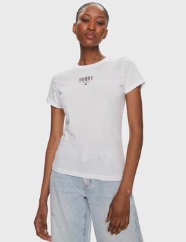 Camiseta Tommy Jeans Essential logo Blanca Mujer