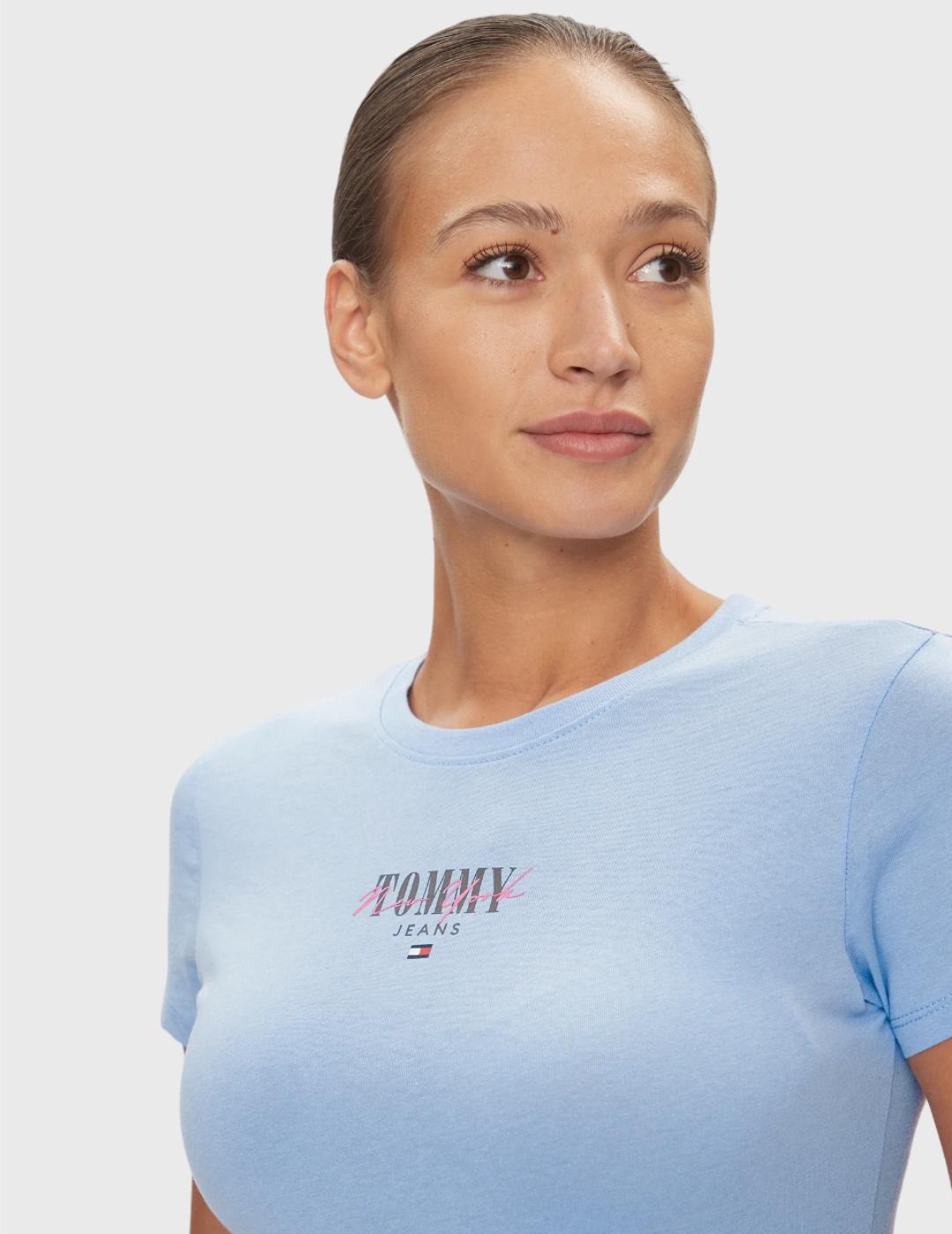 Camiseta Tommy Jeans Slim Azul para Mujer