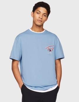Camiseta Tommy Jeans con logo trasero Azul Hombre