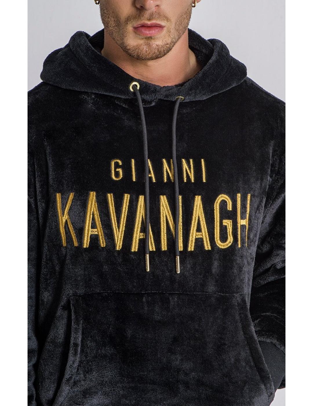 Sudadera Gianni Kavanagh terciopelo negro hombre